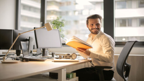 a smiling entrepreneur