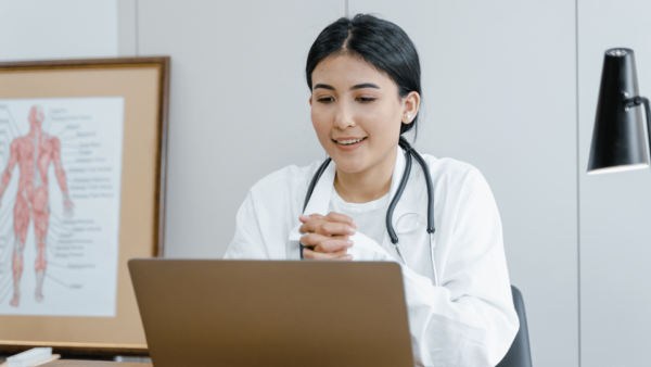 Doctor using digital health technology