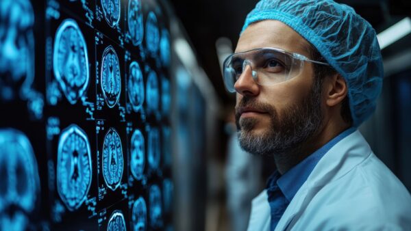Neurologist using science technology and digital medical healthcare