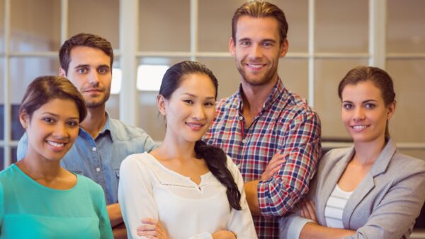 Not for profit diverse team smiling