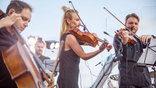 Musicians on stage touring