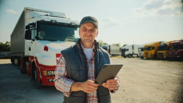 Caucasian trucker