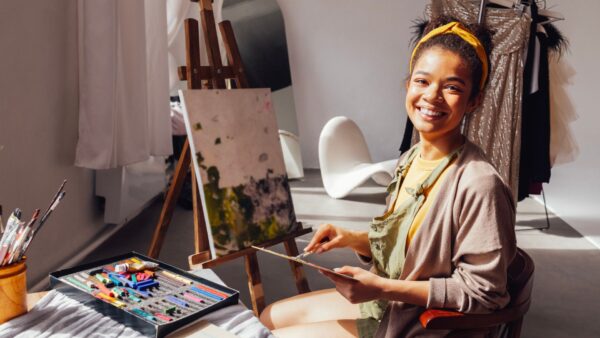 Creative artist smiling
